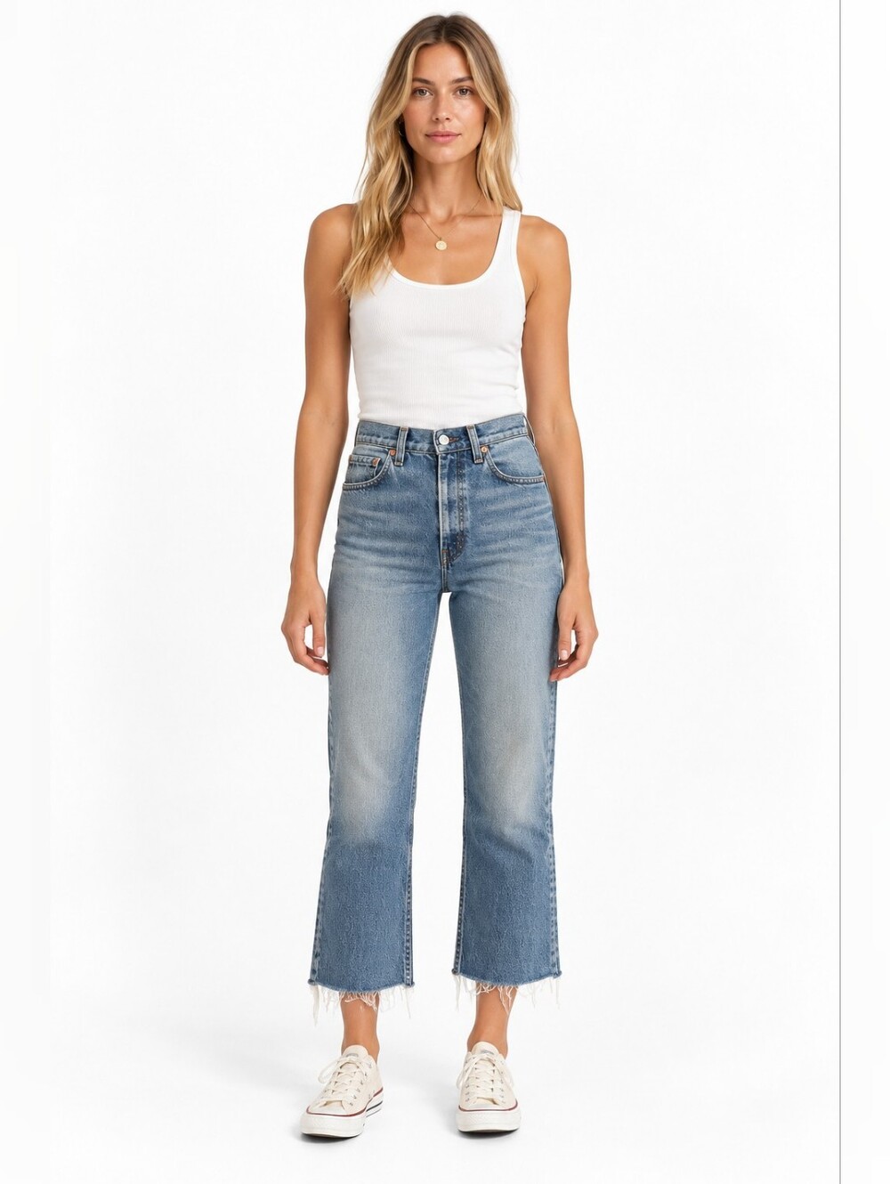 RE/DONE x Levi’s 70s Super Crop Boot Jeans Indigo Raw Hem Size 25 NWT